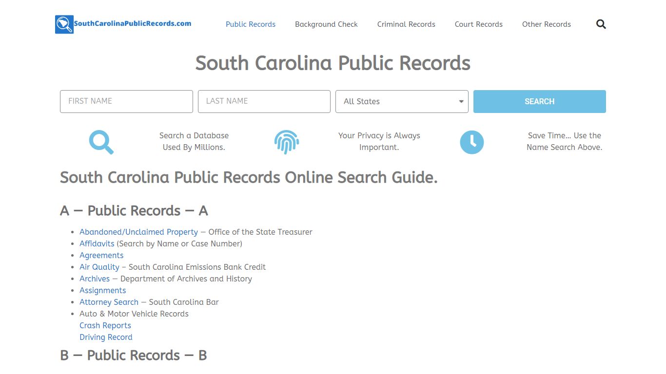 State of South Carolina Public Records Guide ...